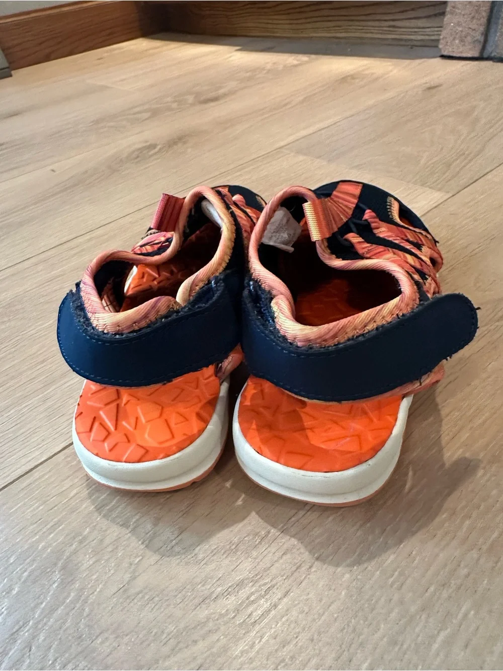 Lands End Kids Navy and Orange Athletic Sandal - Comfortable Active Shoe